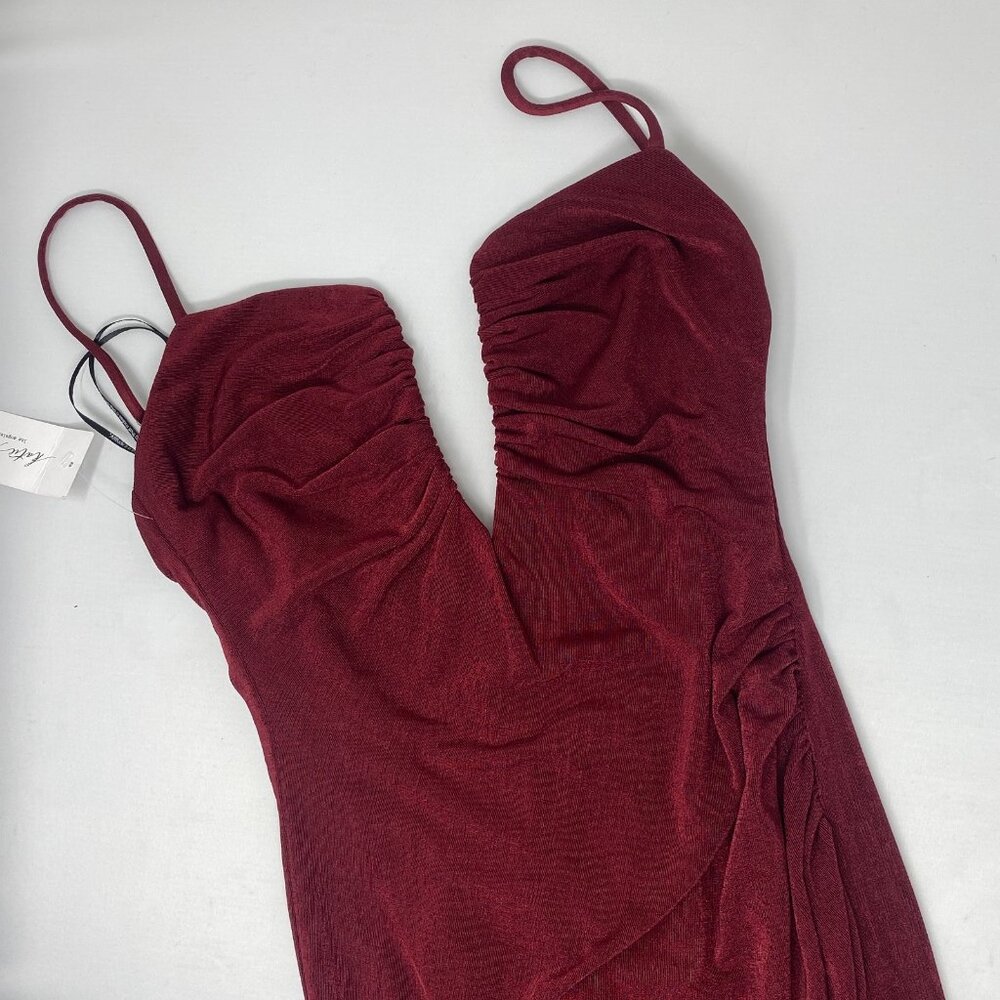 Katie May Anthropologie Erykah V-Wire Sangria Maxi Dress Small NWT $245 - Picture 9 of 15